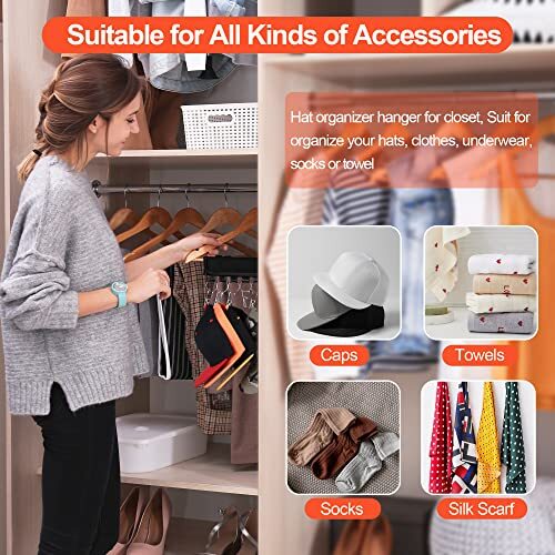 Hat Rack for Baseball Caps Hat Organizer Holder for Assorted Colors , Sizes