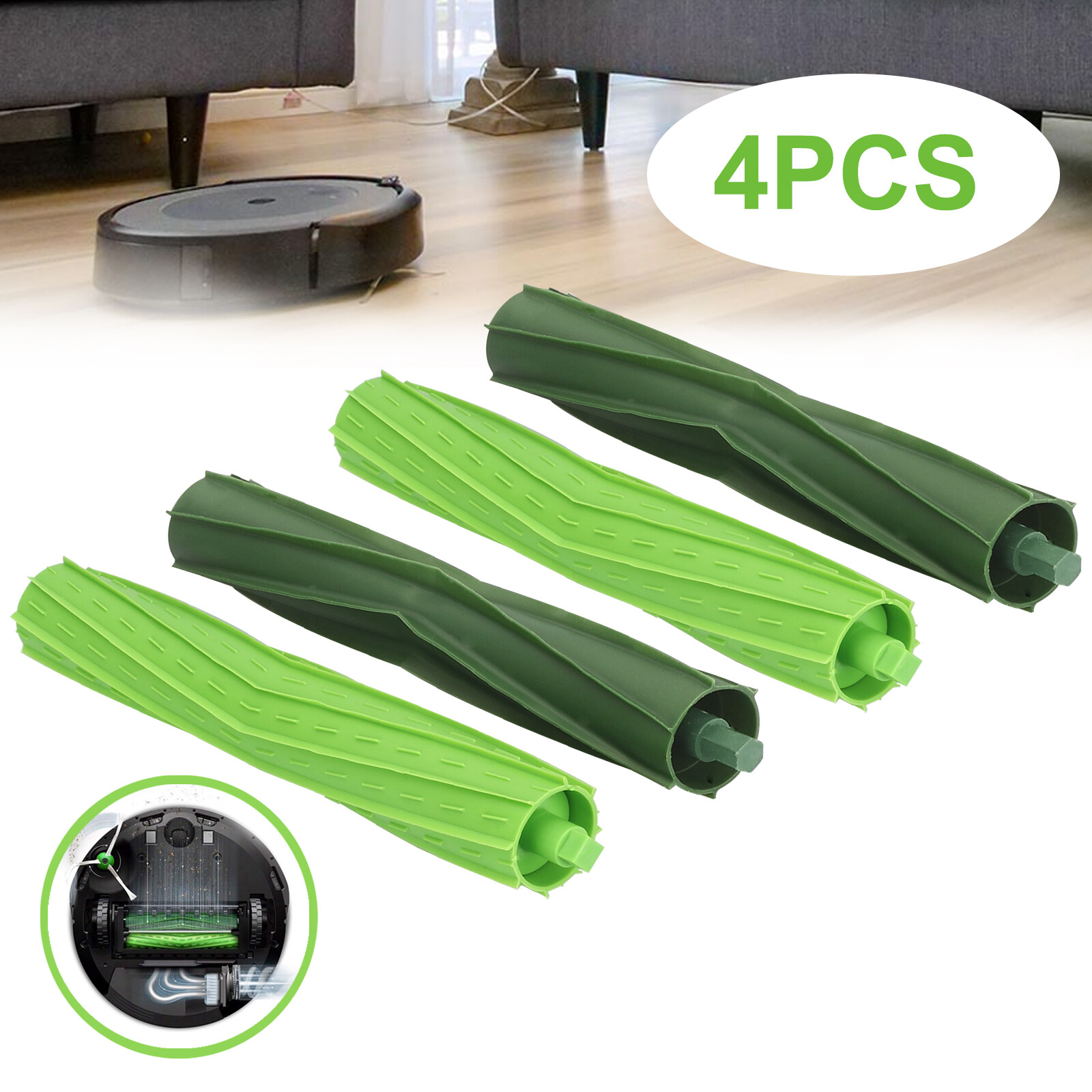 4PCS Replacement Roller Brushes For iRobot Roomba e5 e6 i7 i3+ i4 i6+ i7 i8 Plus