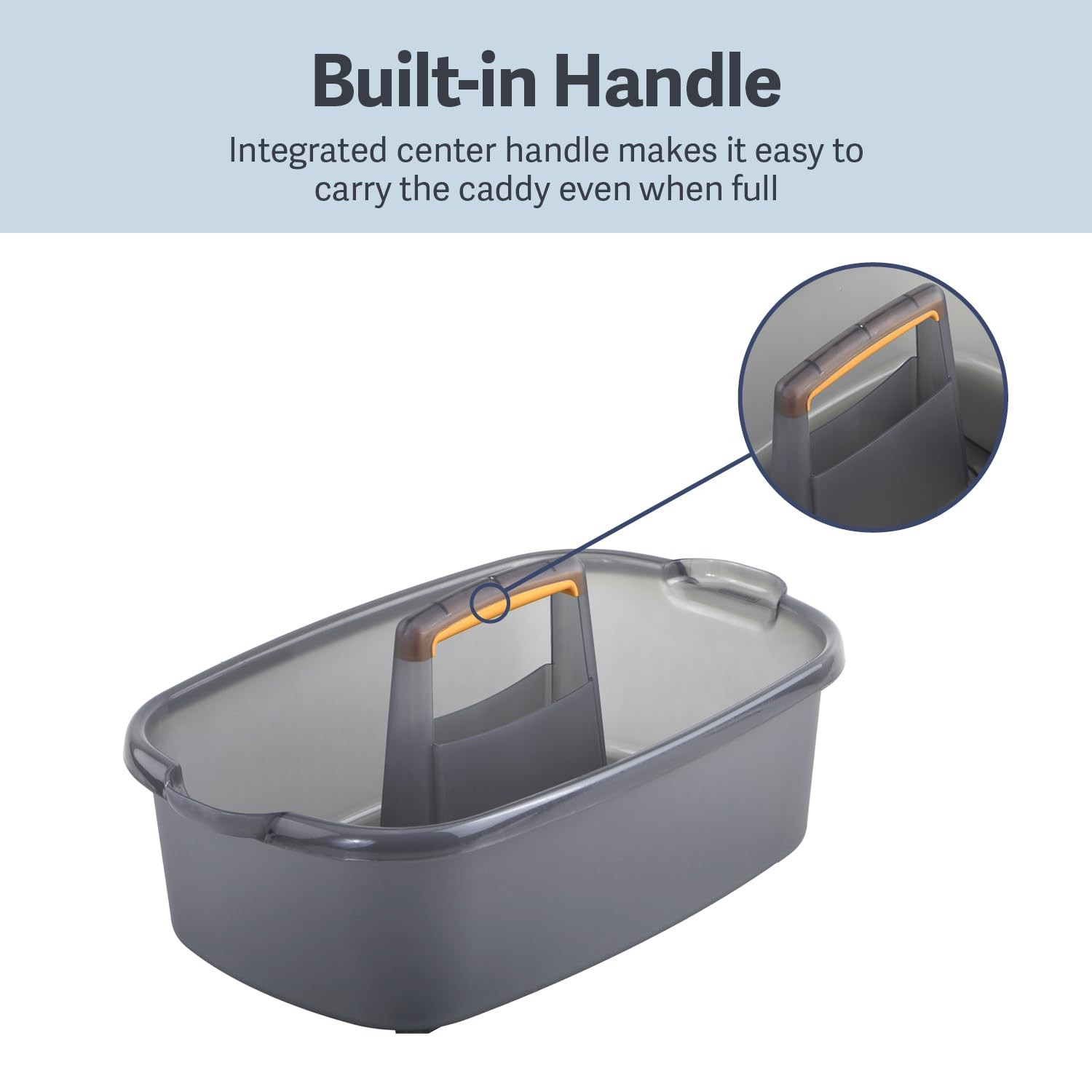 Casabella Cleaning Storage Caddy with Handle Plastic 1.85 Gallon, Gray