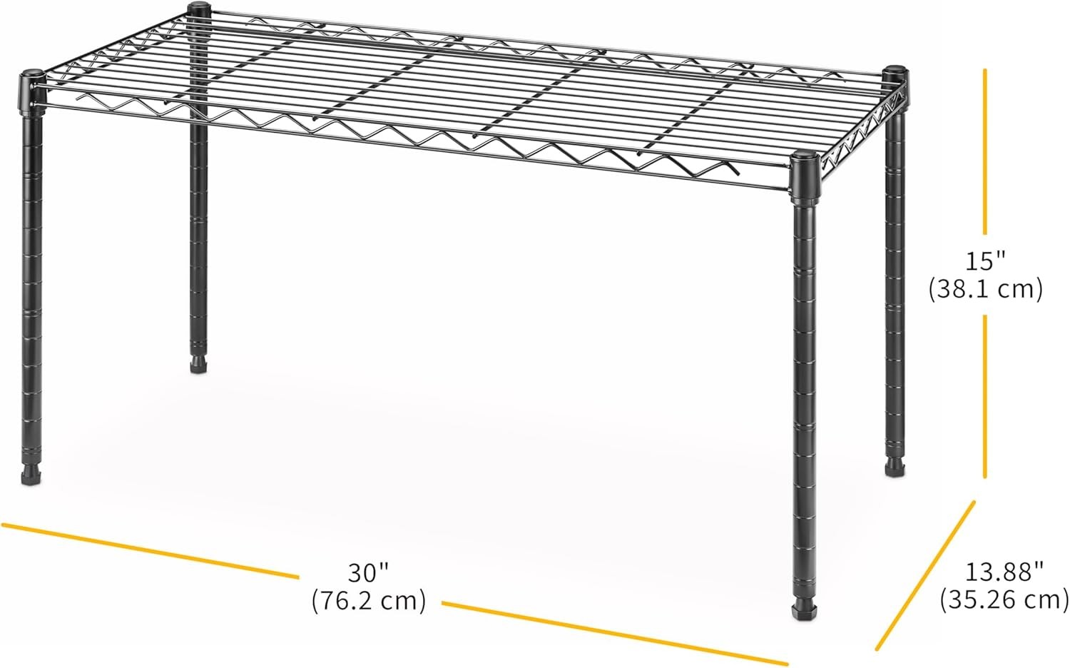 Black Shelving Units Wire Rack Storage Organizer 30″ L x 14″ W x 15″ H