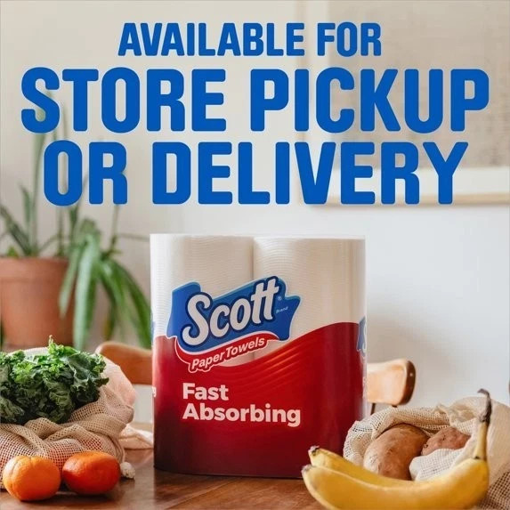 NEW Scott Paper Towels Bulk 24 Regular Rolls 12 Double Rolls White