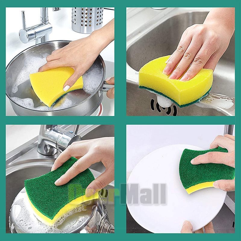 6-72 pcs Scrub Scrubbing Sponges Kitchen Cleaning Non-Scratch Stove Dish Sponge