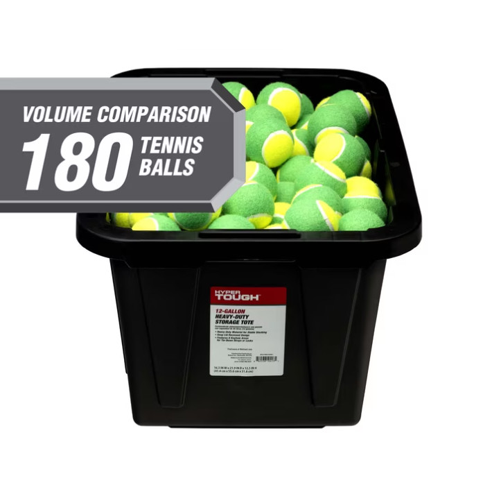 Hyper Tough 12 Gal Small Storage Bin w Snap Lid,Heavy Duty Plastic Container,4ct