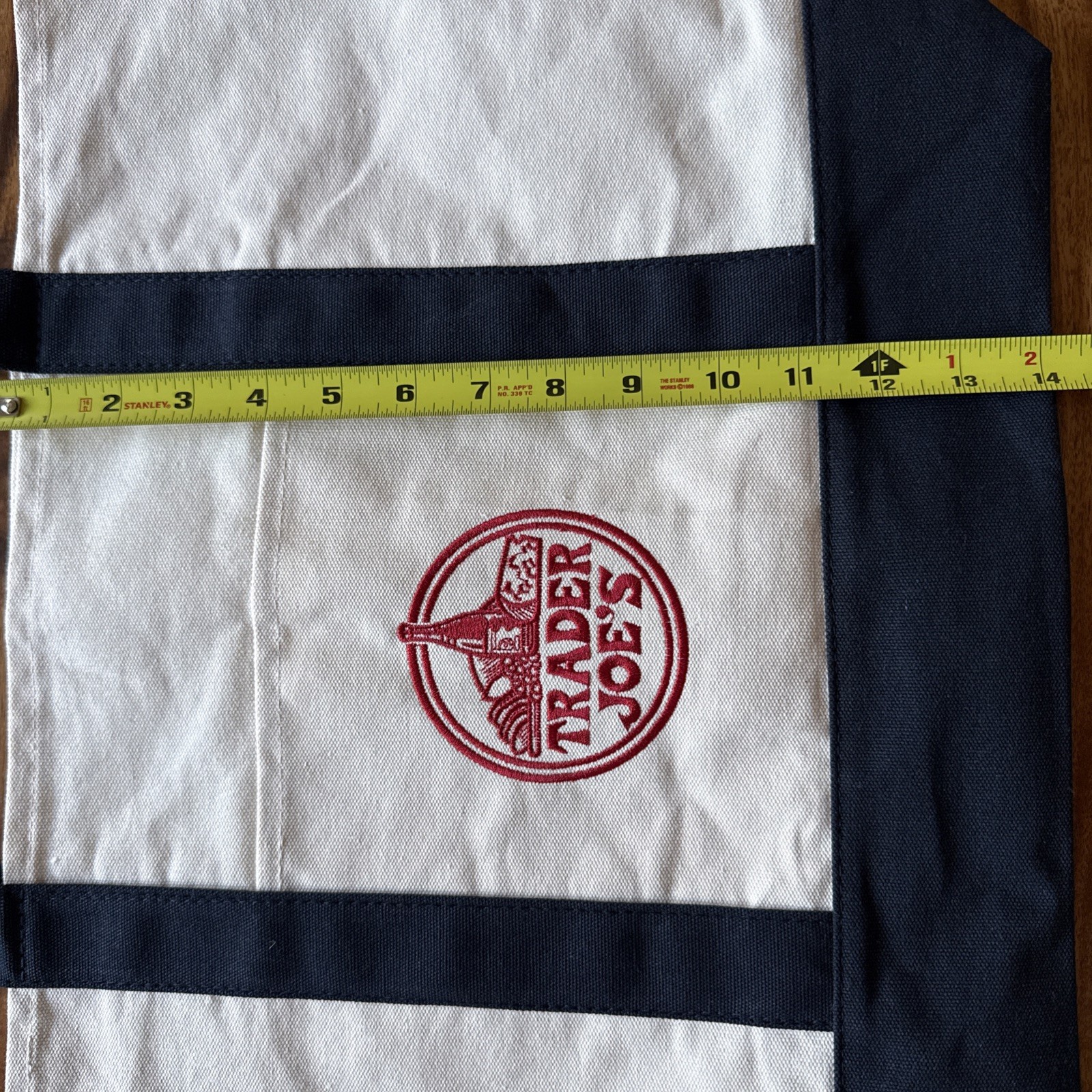 Trader Joes Canvas Tote Bag Navy Blue Classic Reusable Shopping Grocery NEW
