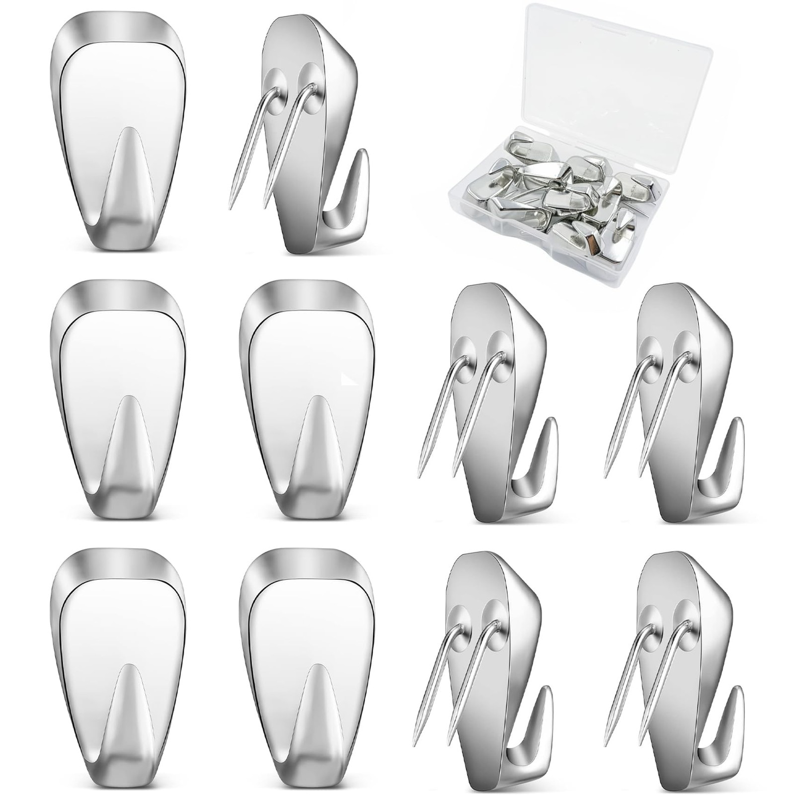 Silver Fabric Panel Cubicle Wall Clips Hooks 40 Lbs Capacity Pack 10 PCS