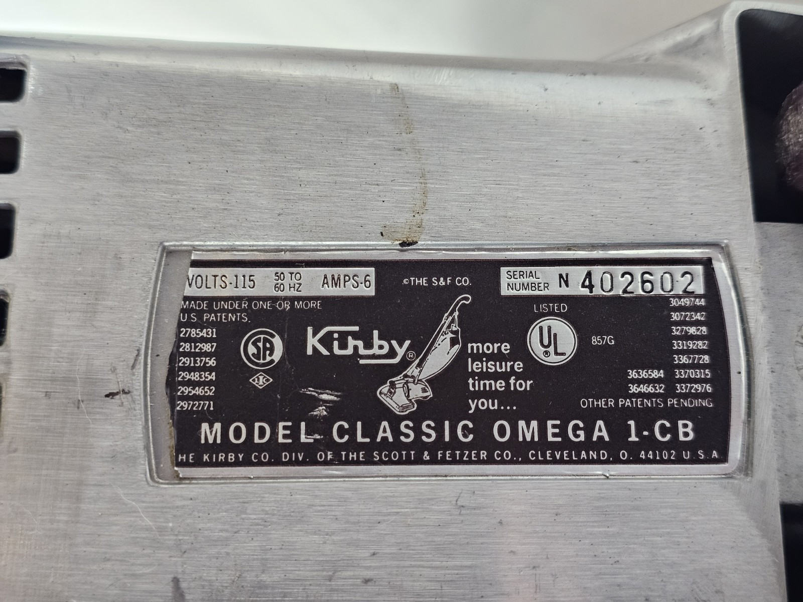 Vintage Kirby Classic Omega 1-CB Vacuum Tested Working Accessories Boxes 1970s