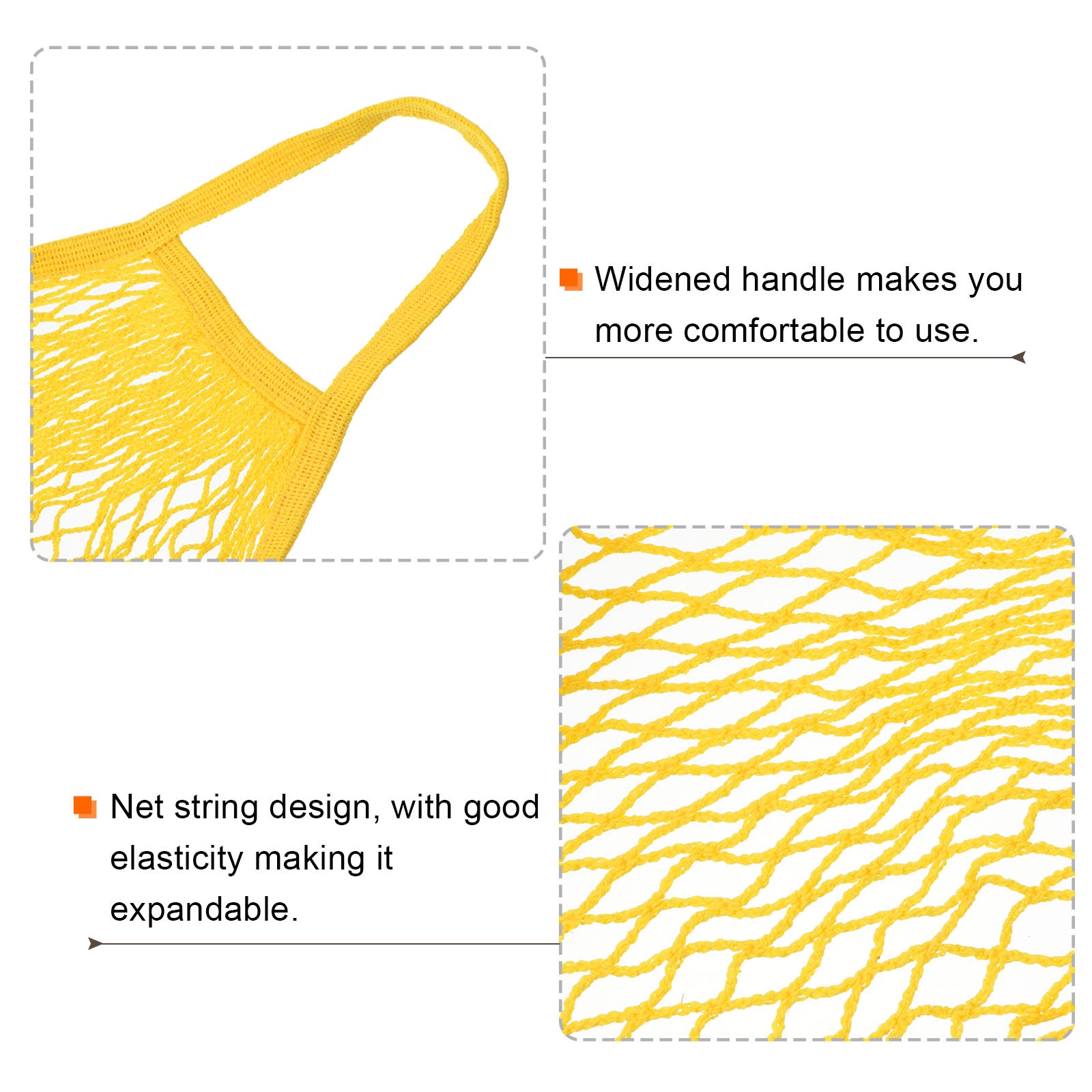 Cotton Mesh Bag 15×13.8″ Mesh Net String Grocery Bags Yellow
