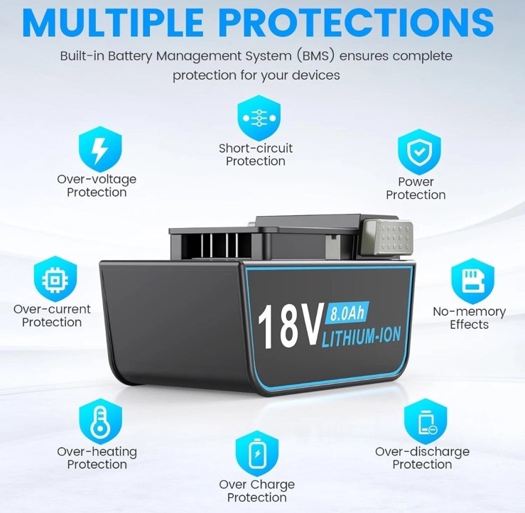 8.0Ah Replacement Battery for Hoover ONEPWR Compatible with BH25040 BH15030