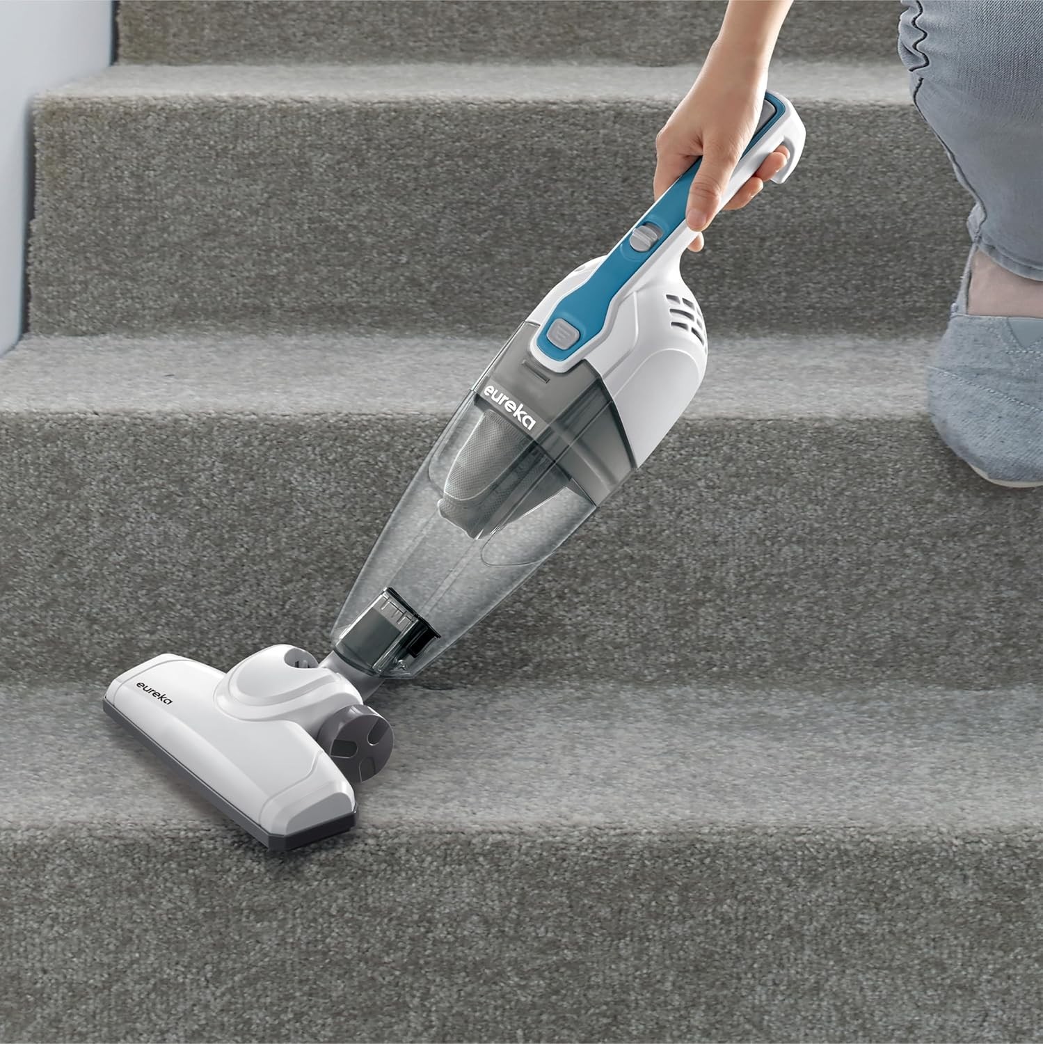 3-in-1 Handheld & Stick Vacuum Cleaner for Carpets and Hard Floors – Aqua Blue