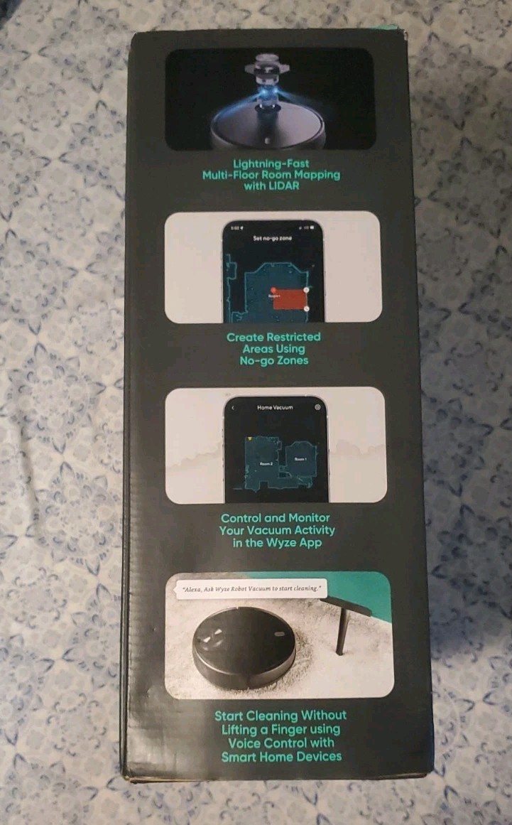 Wyze Robot Vacuum WVCR200S LiDAR Smart Vacuum w/ Charging Dock