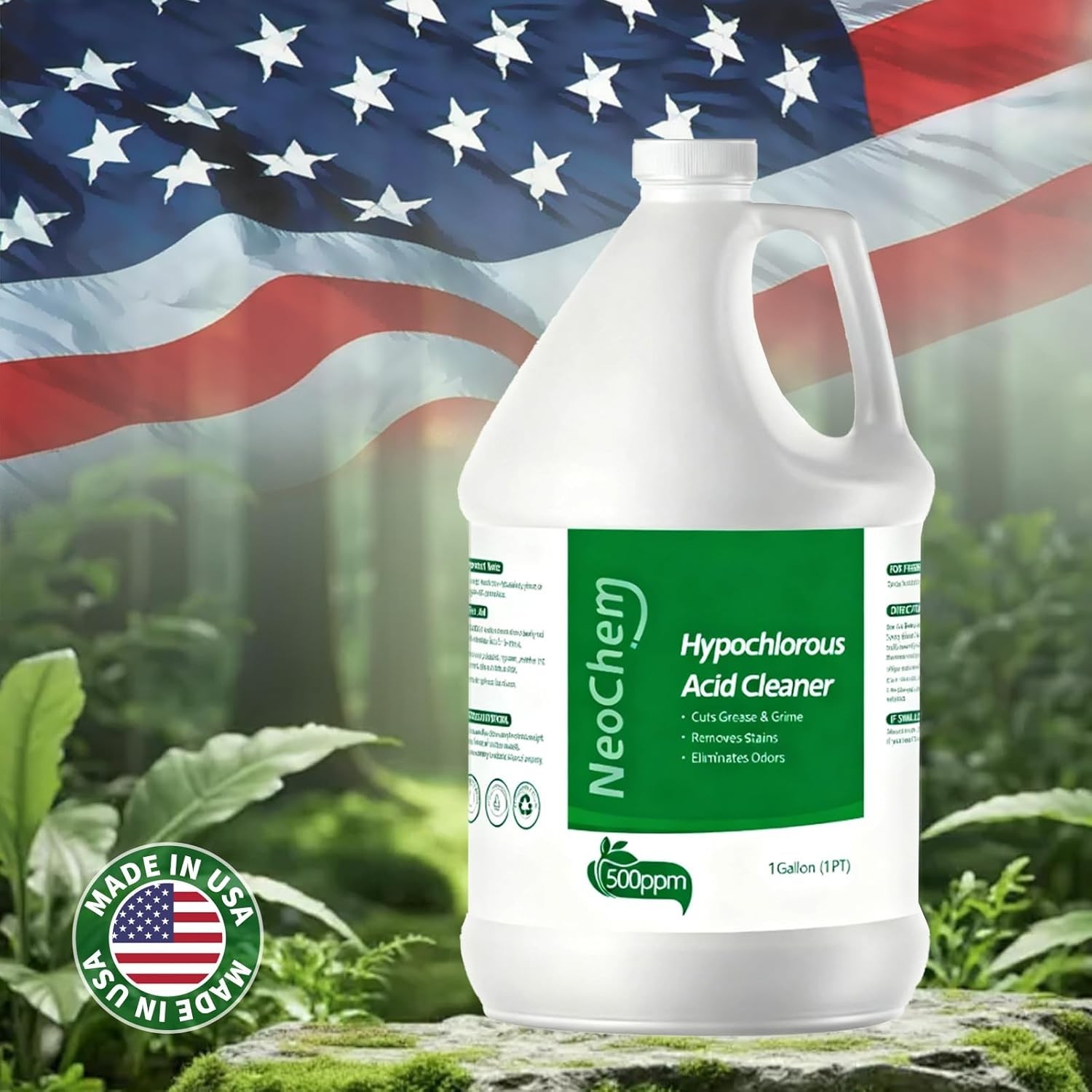 Hypochlorous Acid 500ppm Cleaner 1 Gal No Rinse Stain Odor Eliminator