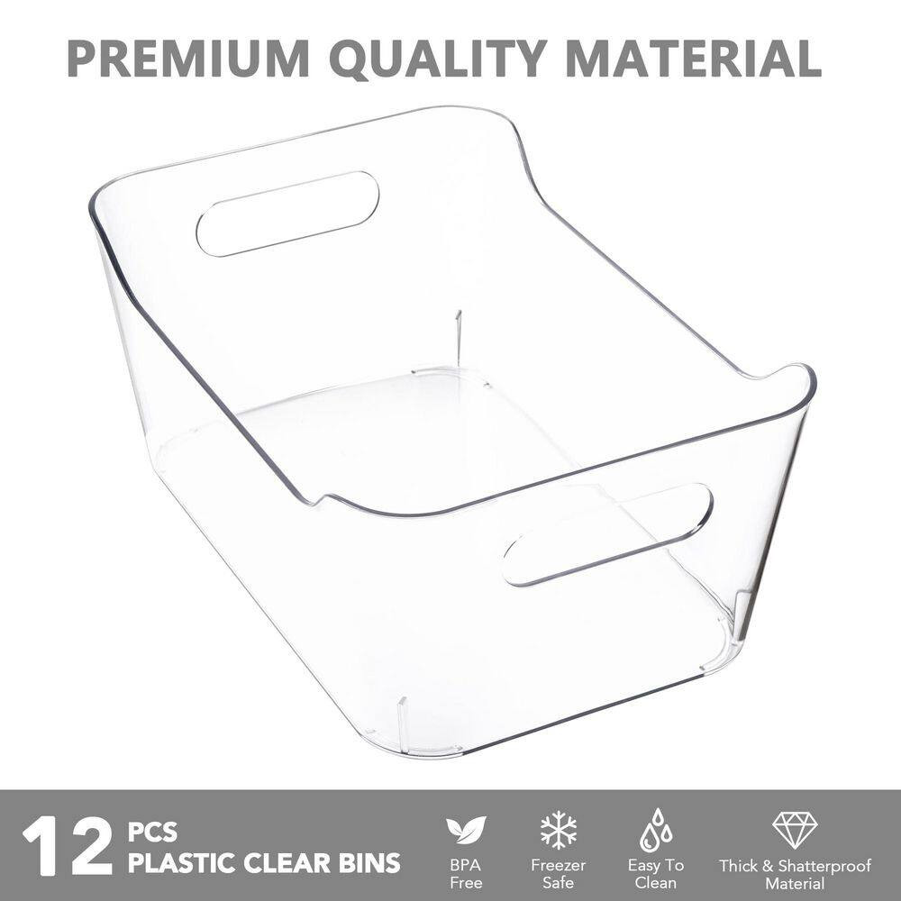 9.5 In. Plastic Pantry Organizer Storage Bins for Home Kitchen Office Cabinet an