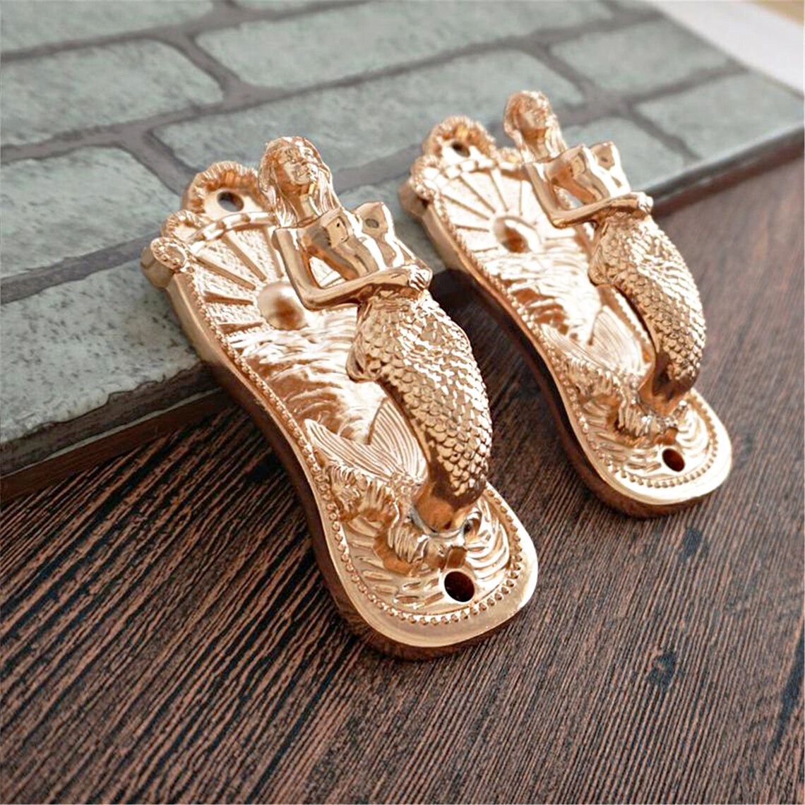 Vintage Bronze Mermaid Hooks Wall Hook Curtain Tie Backs Coat Hooks Coat Hangers