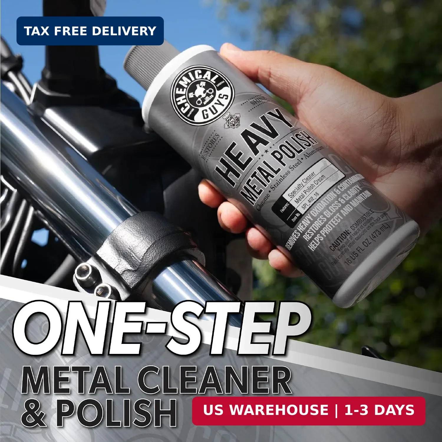 Heavy Metal Polish for Chrome, Aluminum & Stainless, 16 oz