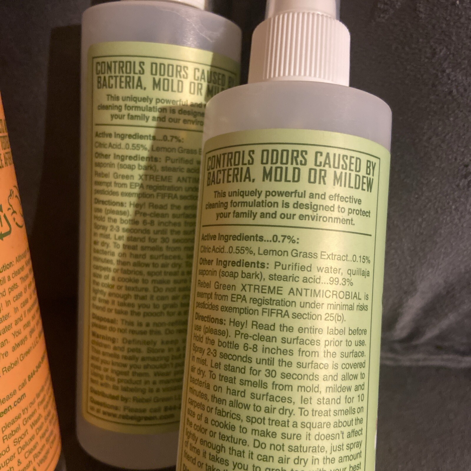 Lot Of 6 Rebel Green -All Purpose ,Tub&Tile,Car&carpet Sprays . New! 8,16,32 Oz
