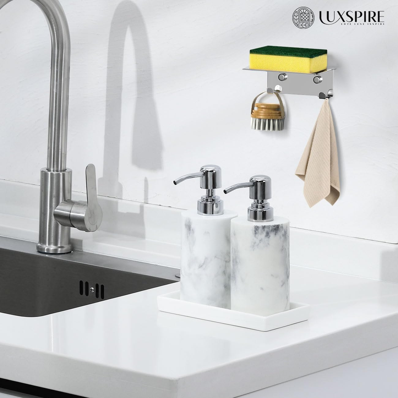 Bathroom Vanity Tray, Mini Soap Dispenser, Small Ceramic Perfume and Jewelry Dis
