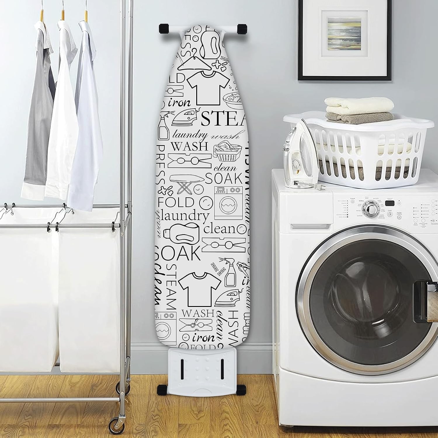 Extra Thick Ironing Board Cover 15×54″ Scorch Resistant Elastic Edges Pad