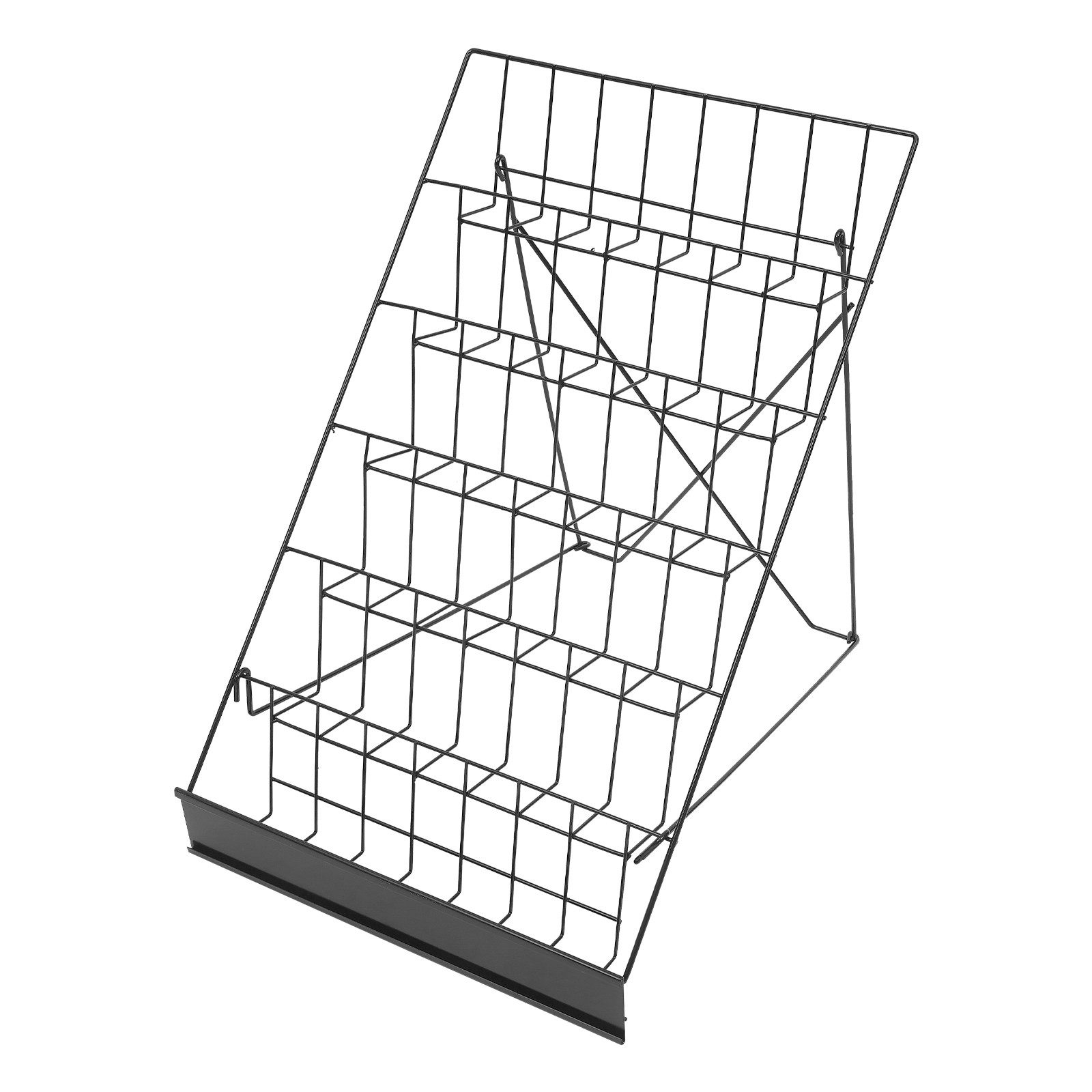 Wire Magazine Rack Comic Foldable Iron Book Display Stand with 6 Tiers