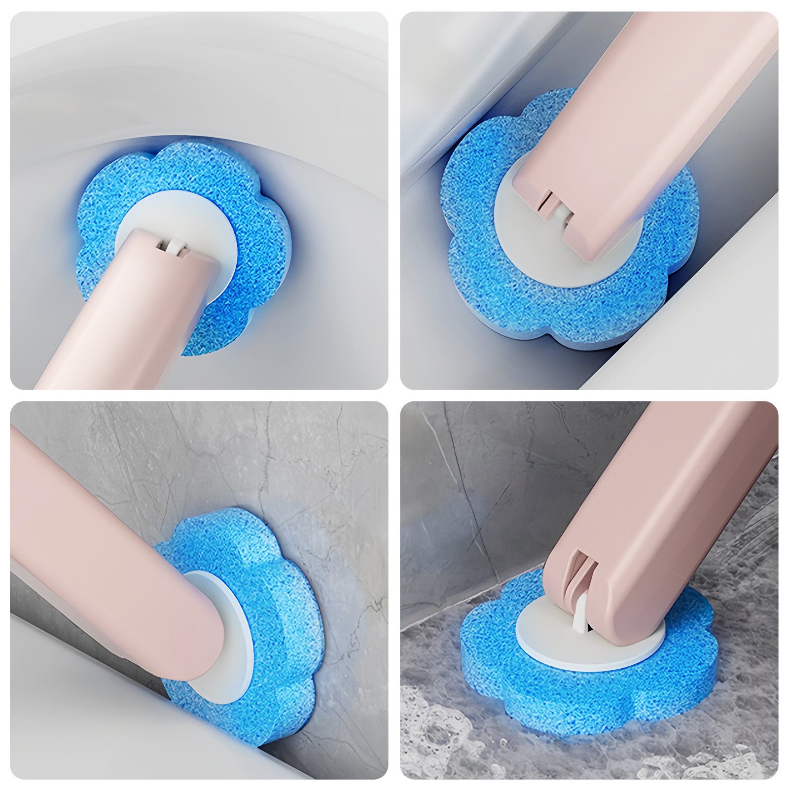 60x Disposable Toilet Brush Refills 3-Layer Sponge Cleaning Pads Compatible Wand