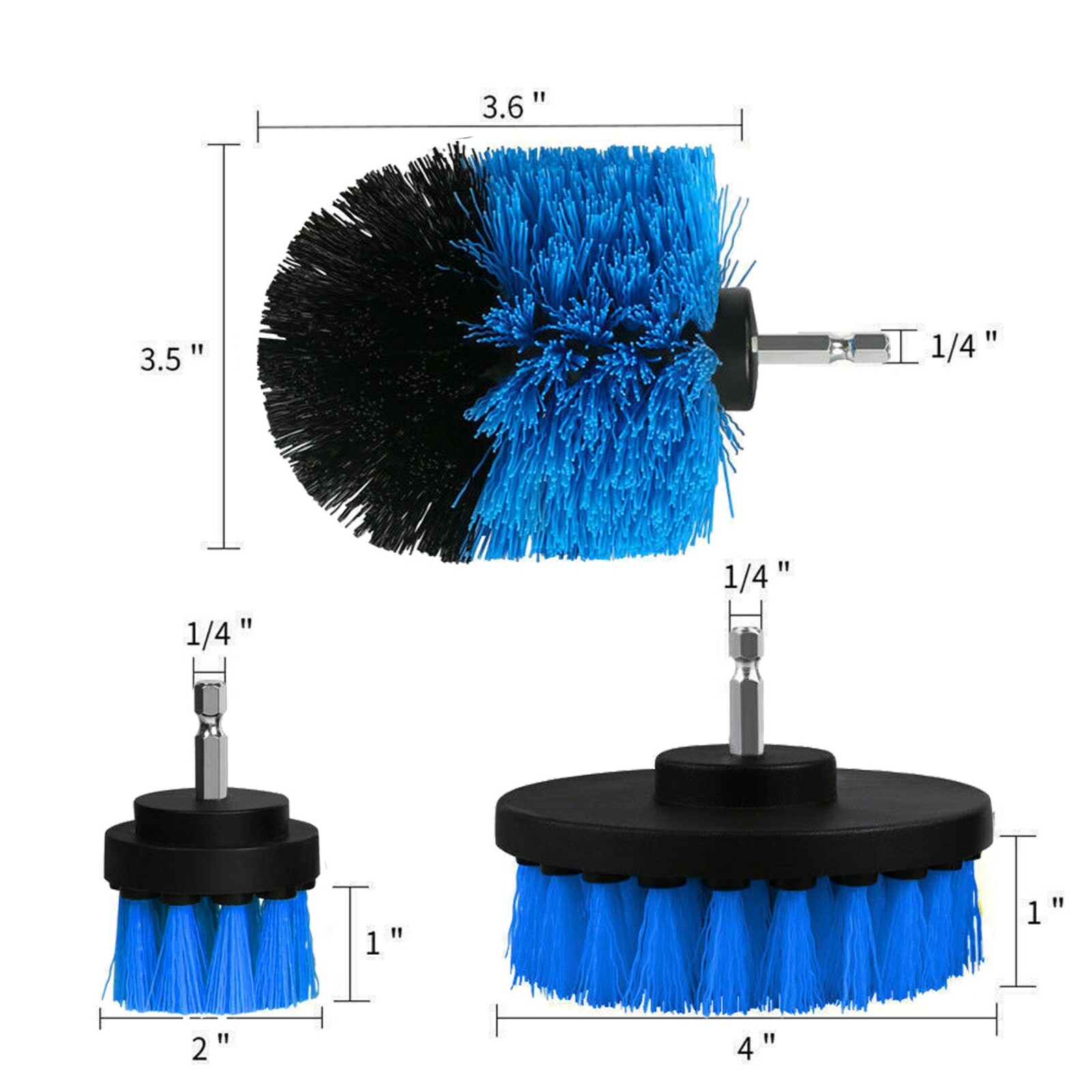 Drill Brushes Set 3Pcs Tile Grout Power Scrubber Cleaner Spin Tub Shower Wall