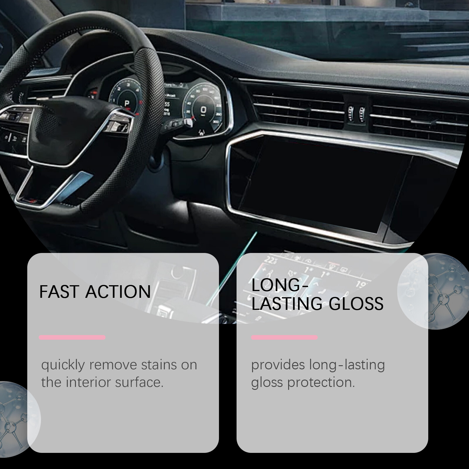 3x Polishing Cleaner Cars Interior Car Interior Detailer & Cleaner 100ml