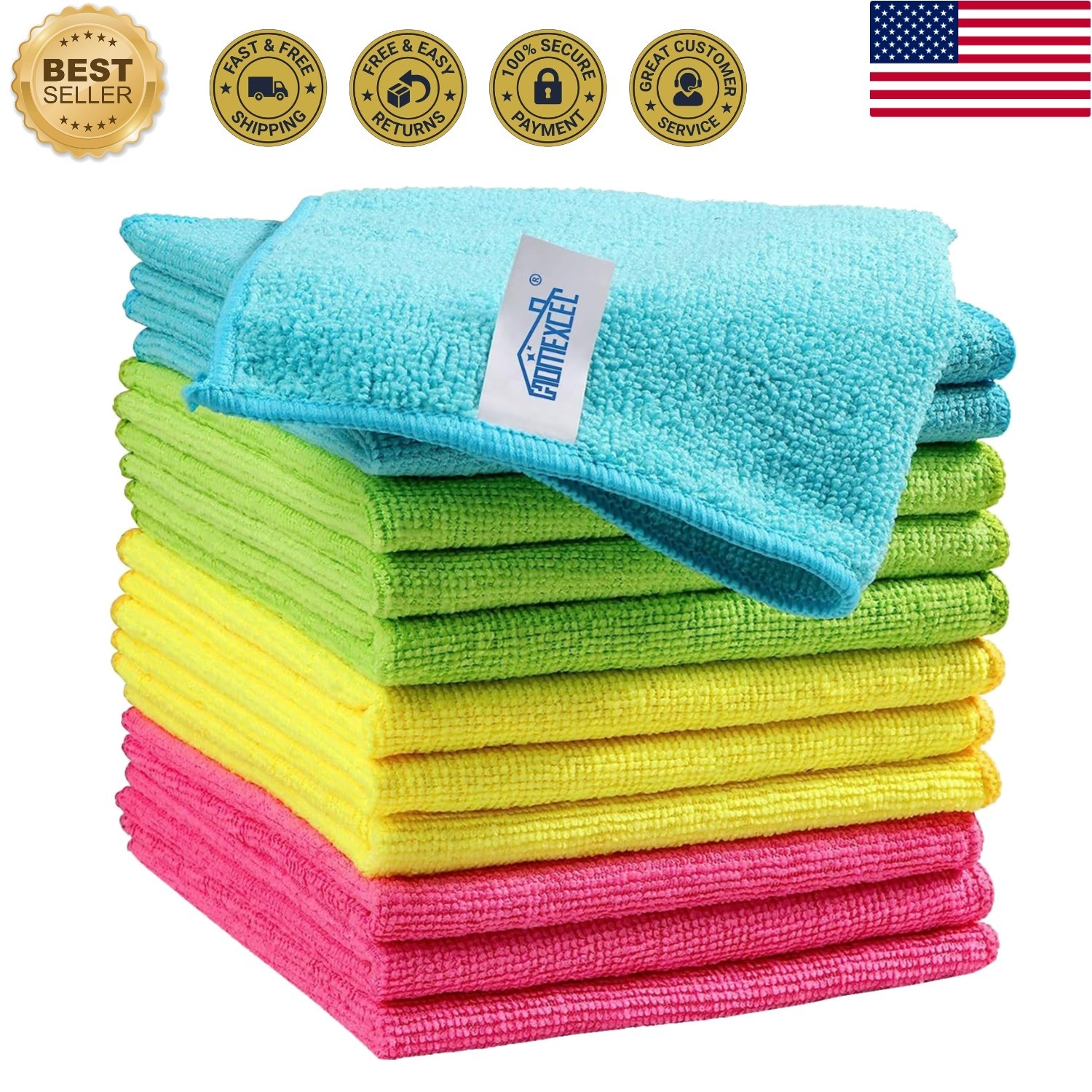 12PK Microfiber Cleaning Cloth, Cleaning Rag for Home, 11.5×11.5in | Reusable…