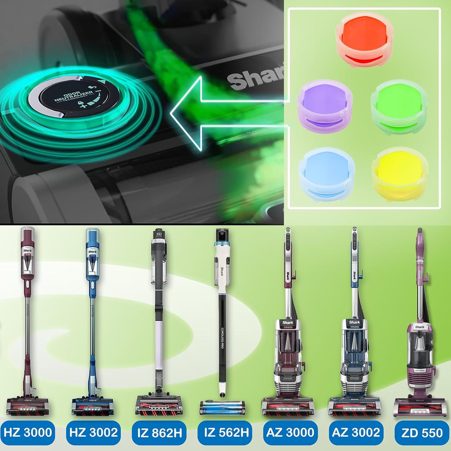 Odor-Neutralizer Replacement Cartridges Compatible with Shark ZU102 LA702 AZ3002