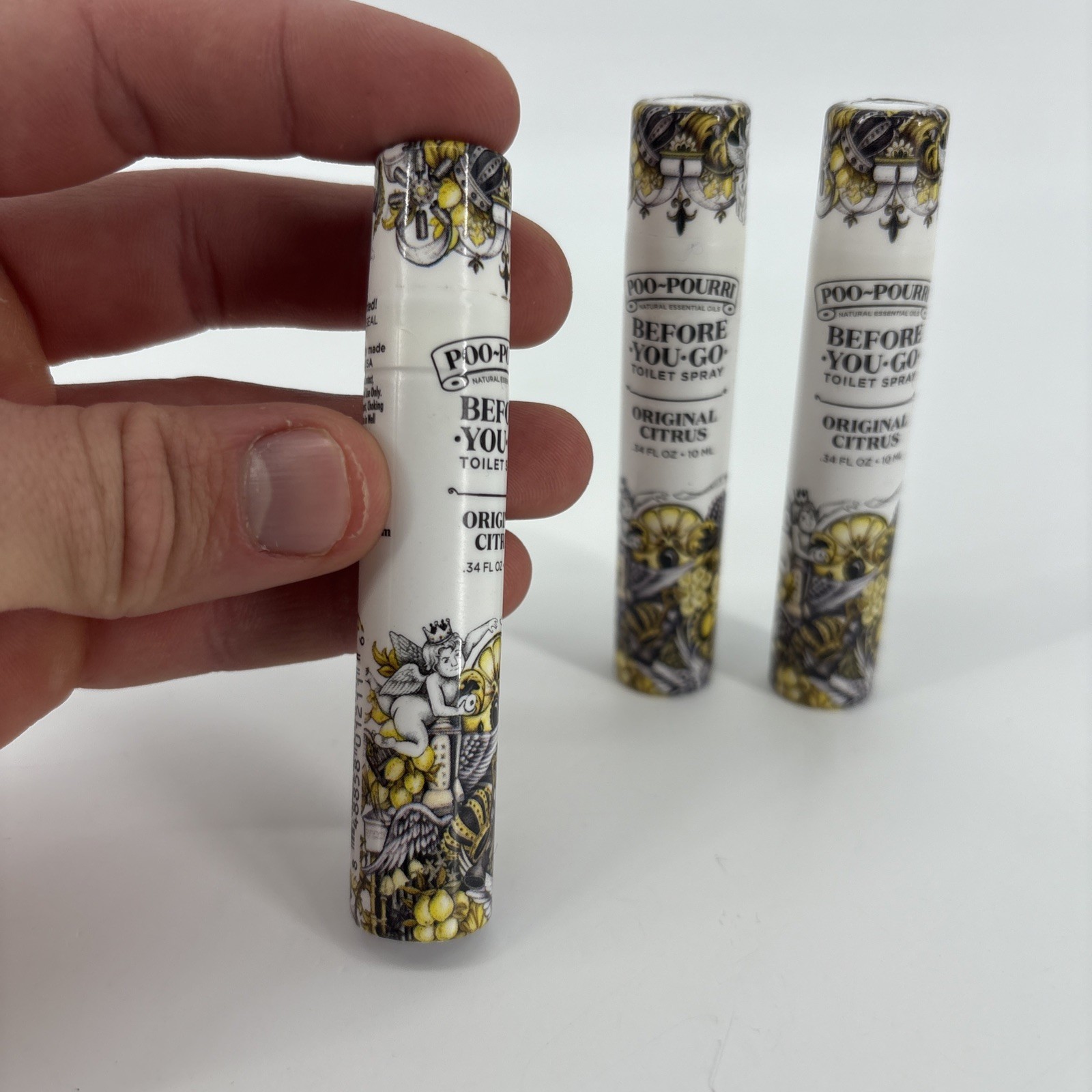 3 X Poo-Pourri Before-You-Go Toilet Spray Original Citrus Travel Size 10ml each