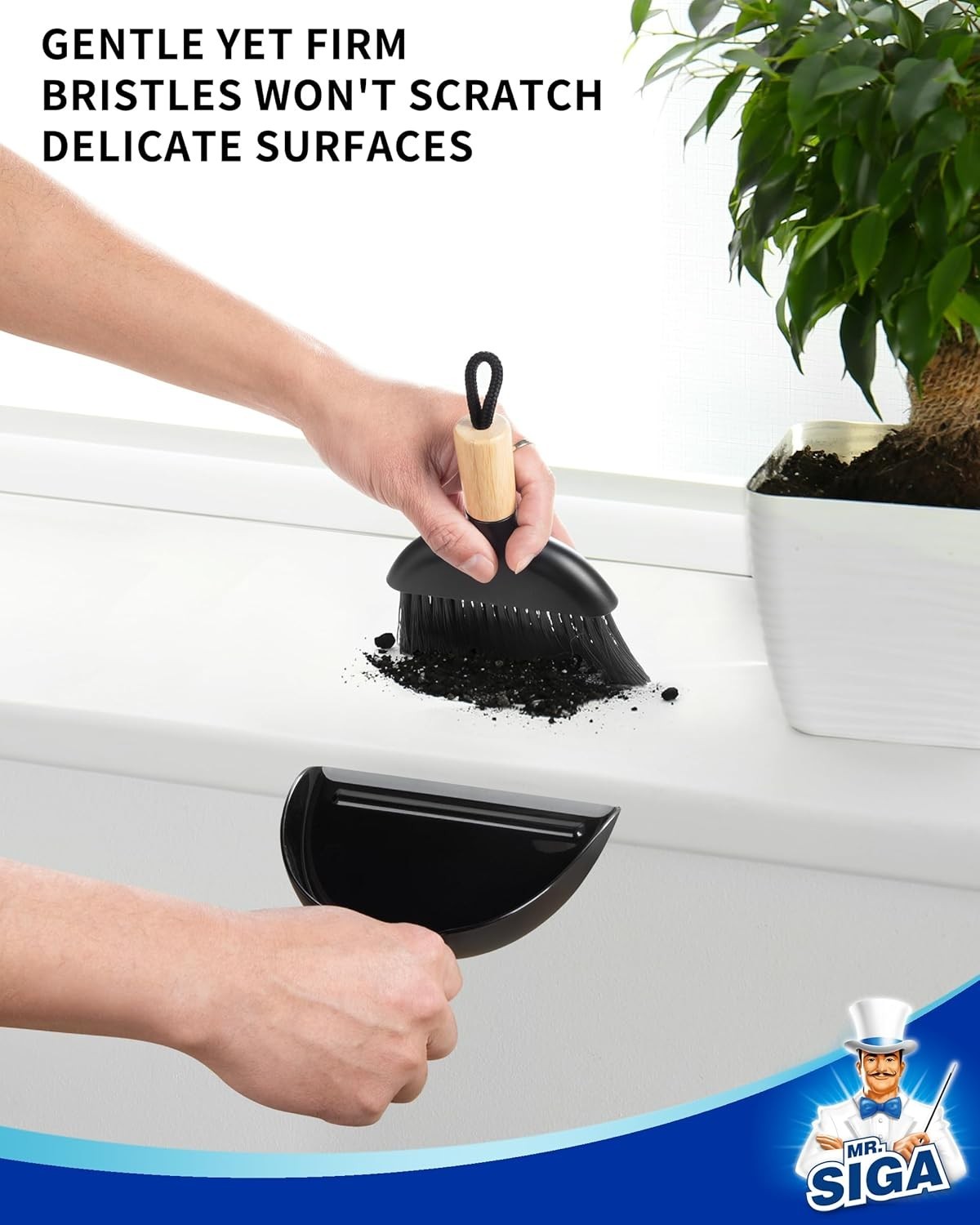 Eco-Friendly Mini Dustpan and Brush Set with Bamboo Handle – Perfect for All …