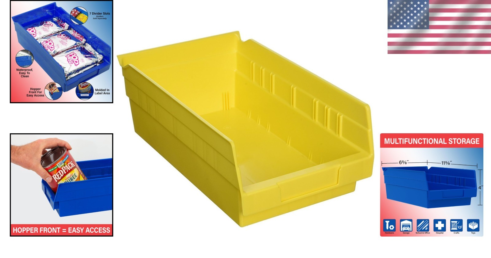 Versatile Heavy-Duty Plastic Shelf Bins – 12-Pack for Efficient Organization