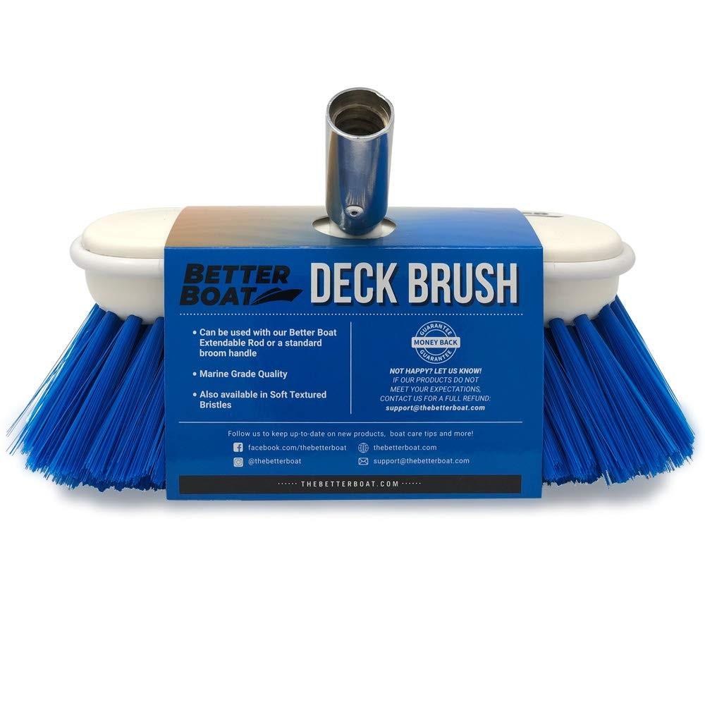 Medium Boat Deck Brush Heavy Duty & Boat Brush Head Marine Deck Brush 8″ Bristle
