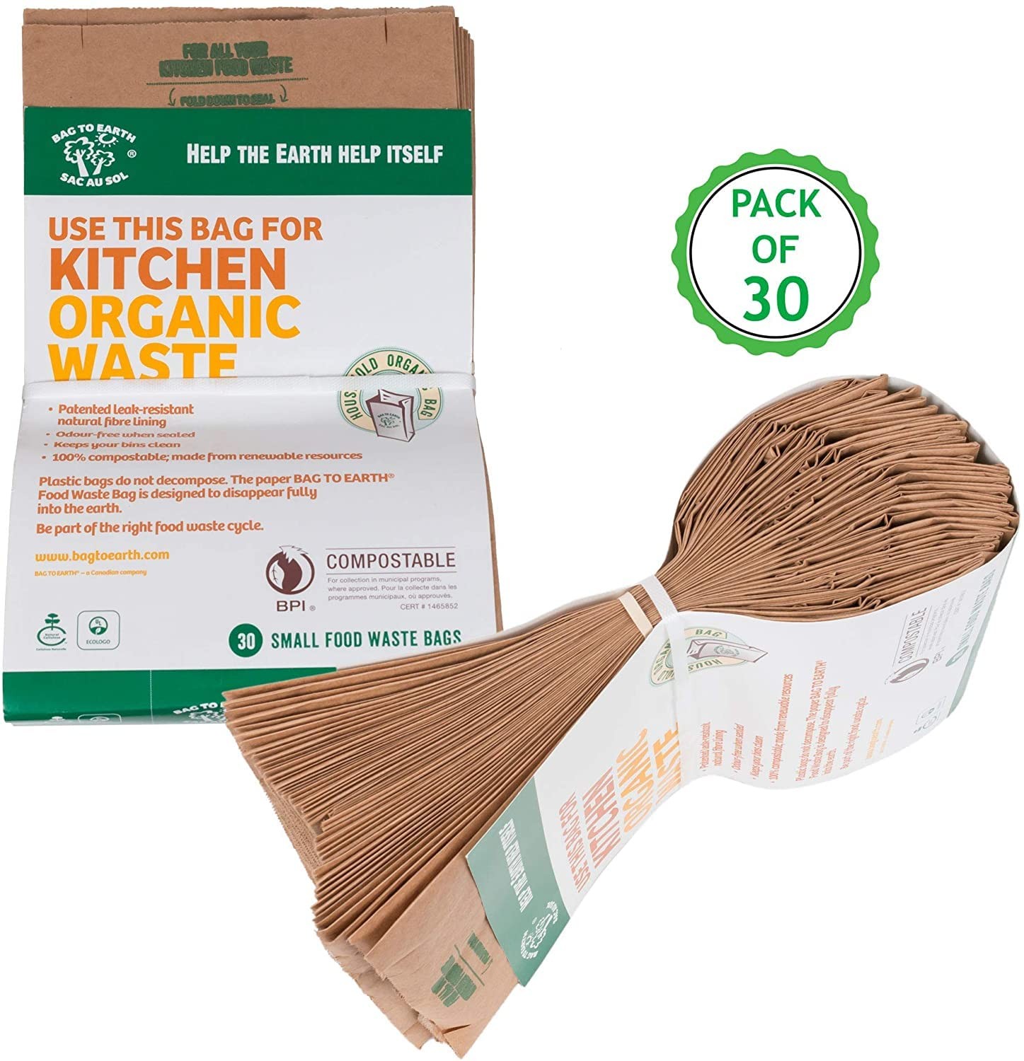 Bag to Earth – Kitchen Food Waste Bag – Compostable Bag – Leak Resistant -…