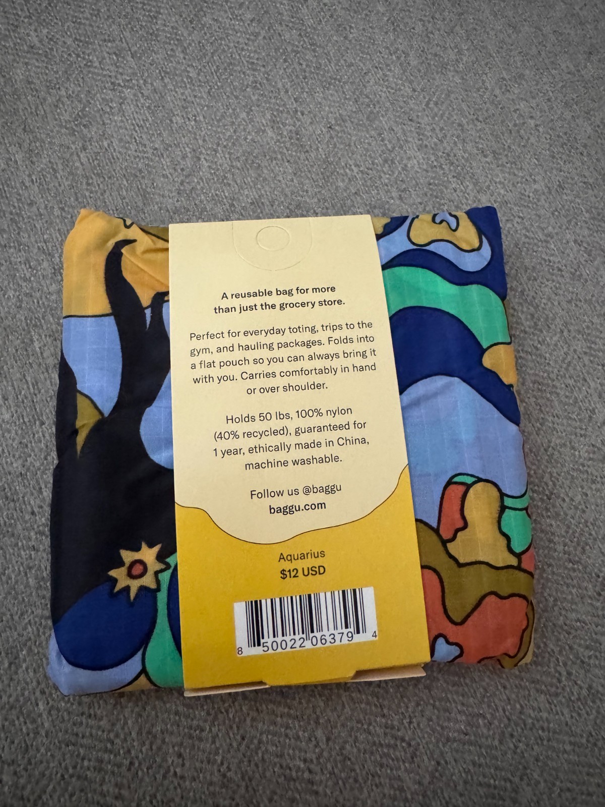BAGGU Zodiac Astrology Aquarius Standard Baggu Reuseable Bag New HTF Rare