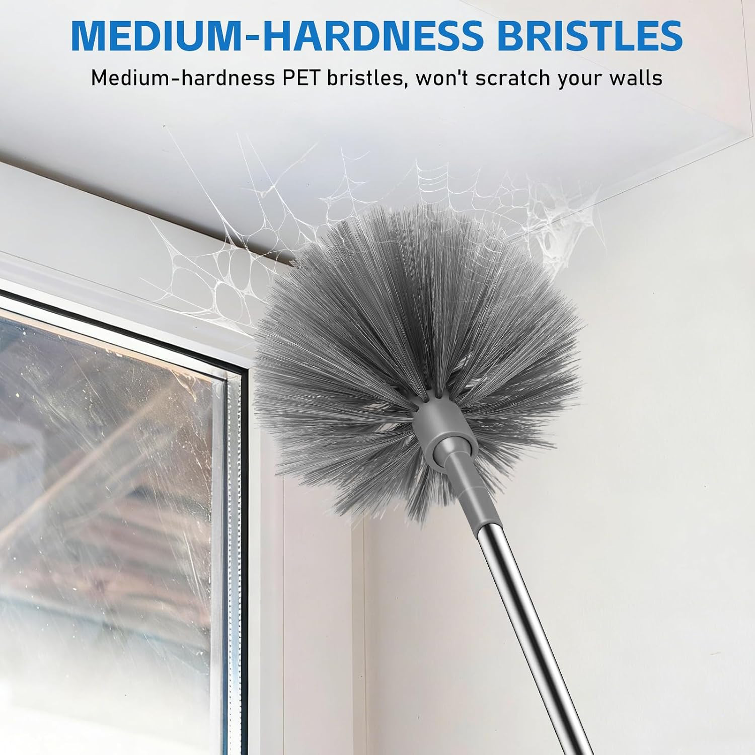 Cobweb Duster with Extension Pole, Retractable Dusters for Cobweb