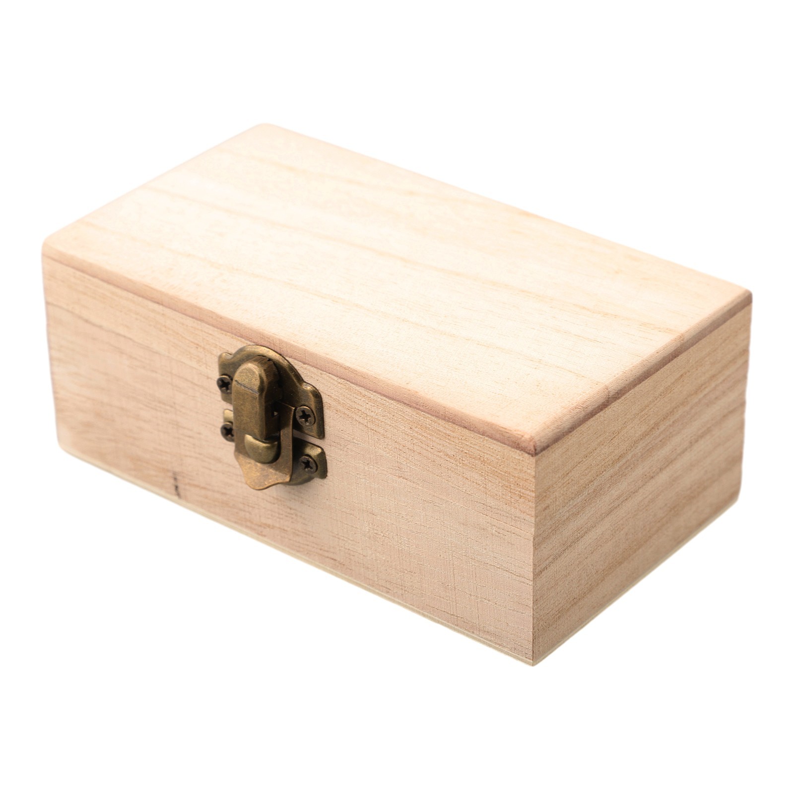 Plain Wood Wooden Square Hinged Storage Boxes Craft Box