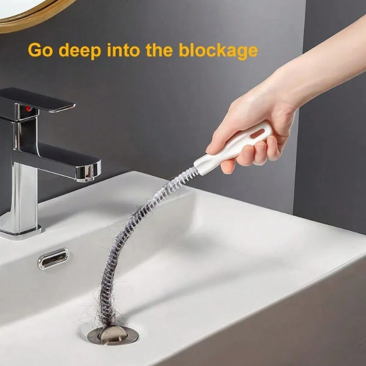 Flexible Pipe Dredging Brush Drain Cleaner for Sink, Hair and Clog Removal