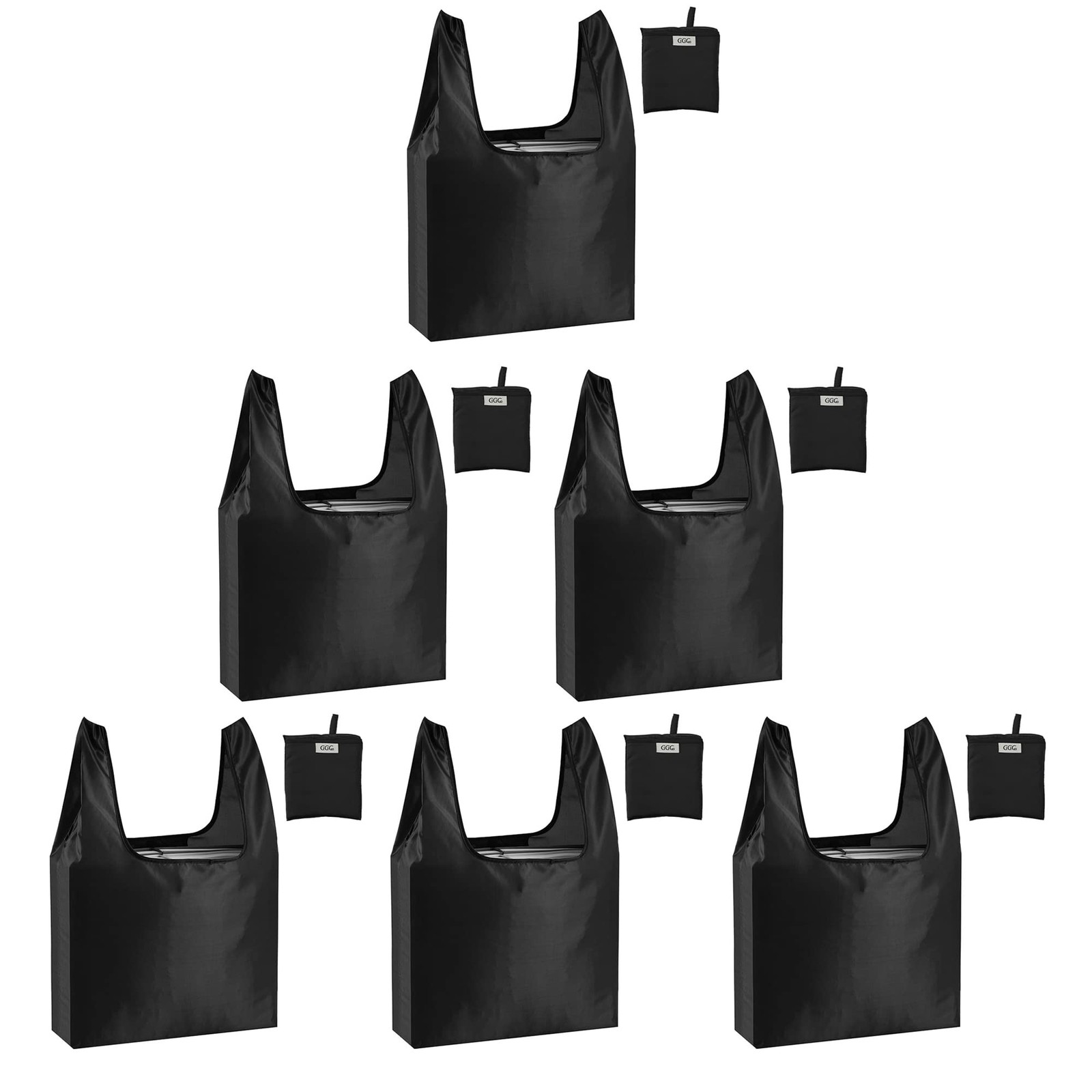 CiCiGo Large Reusable Bags Shopping Washable Foldable 6 Pack Grocery Bags Hea…