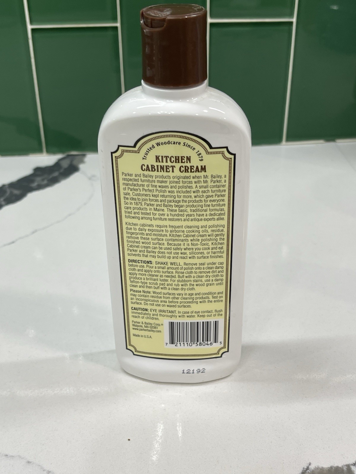 PARKER & BAILEY Kitchen Cabinet Cream 8oz Opened 90% Full