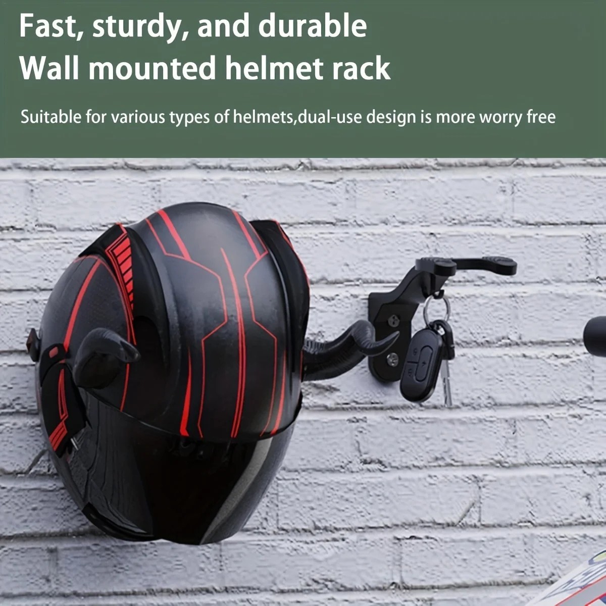 Motorcycle Helmet Rack Wall Mount Holder Hook Stand Helmet Holder Jacket Hanger