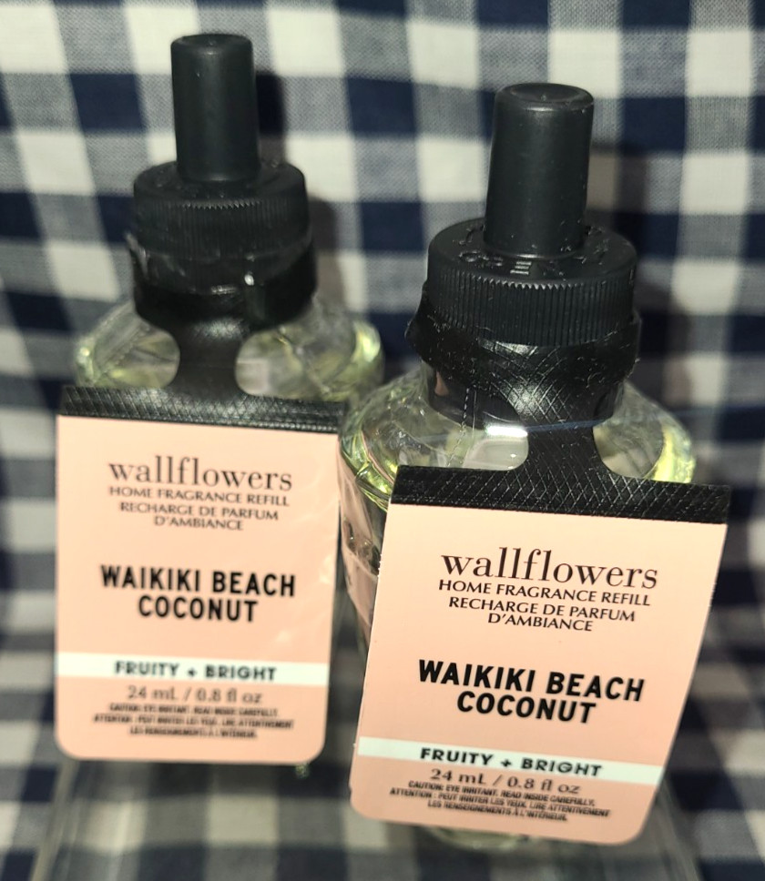 2-Pack NEW Waikiki Beach Coconut Wallflower Refill Bulb SEALED Bath & Body Works