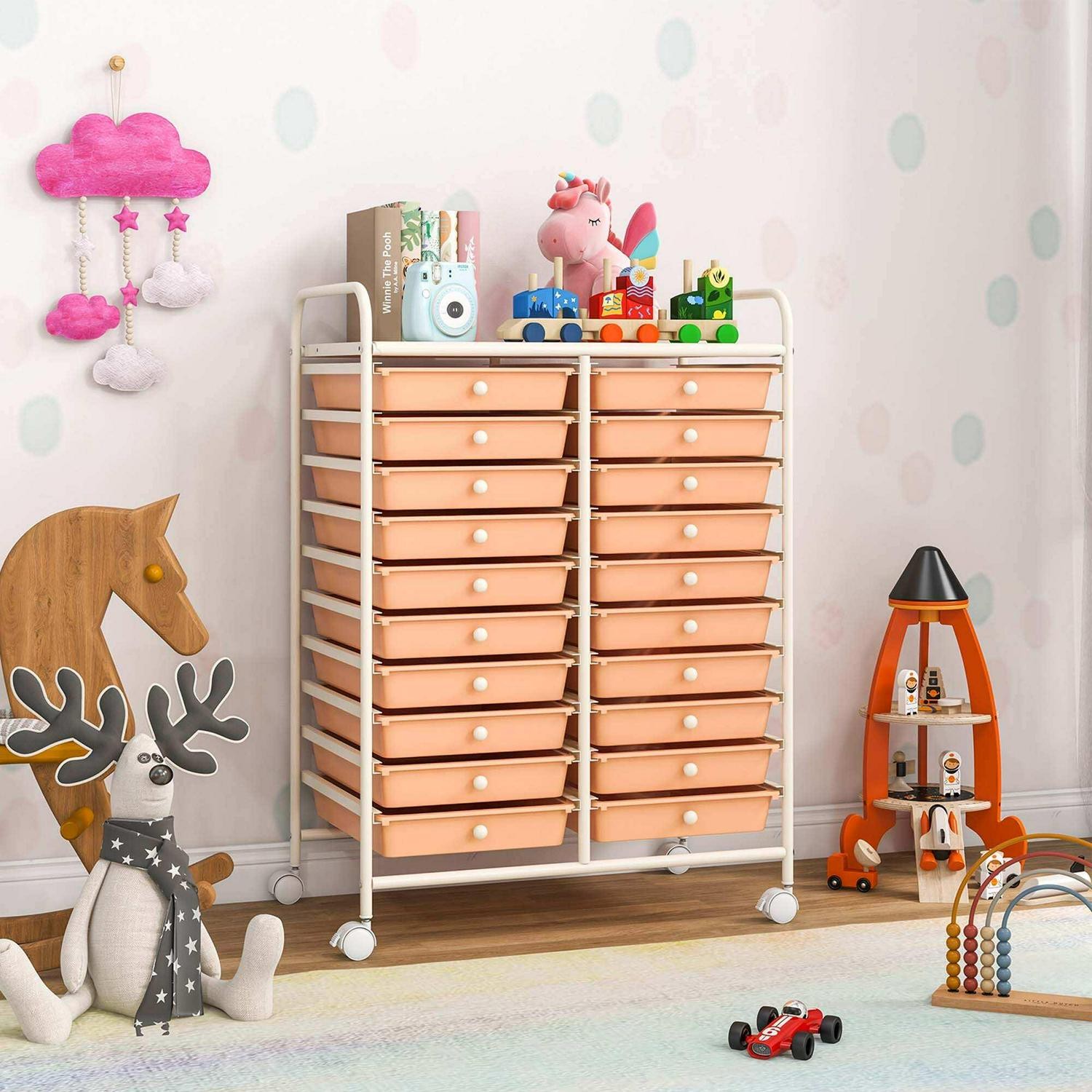Costway 20 Drawers Rolling Cart Storage Scrapbook Paper Studio – See Details