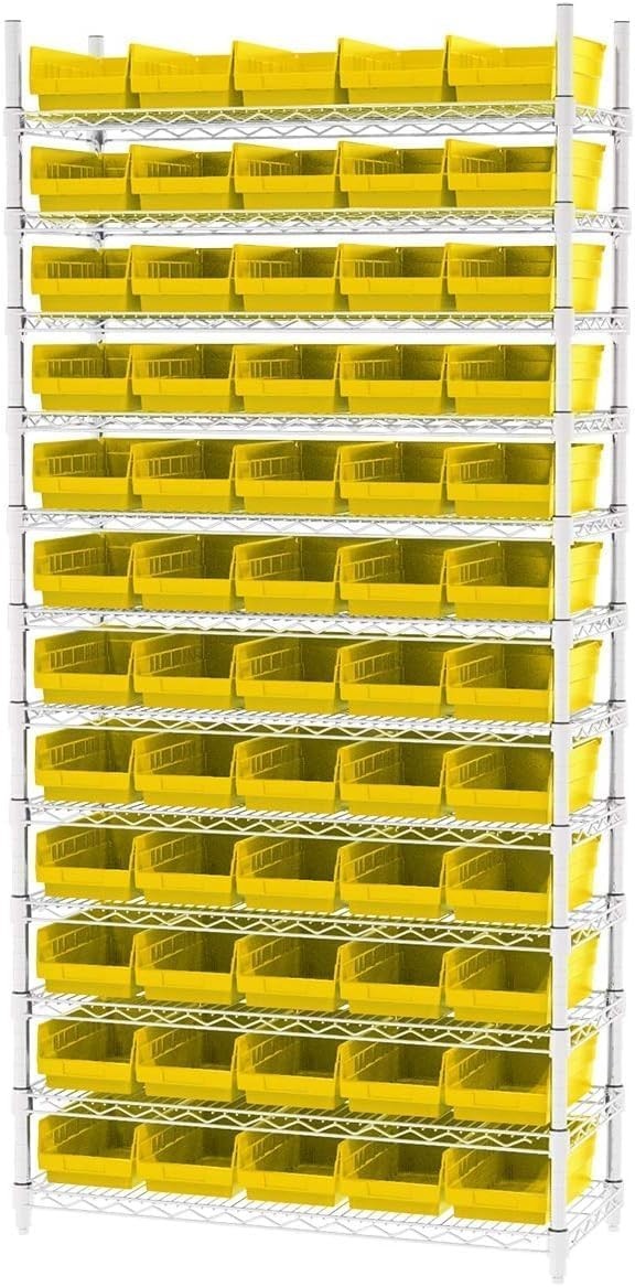Versatile Heavy-Duty Plastic Shelf Bins – 12-Pack for Efficient Organization