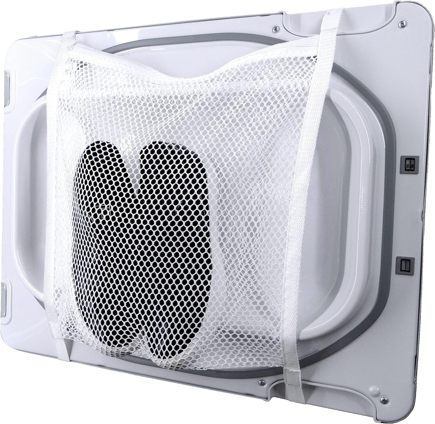 Large Laundry Mesh Sneaker Shoe Wash & Dry Zip Bag, Washer-Dryer Door Straps