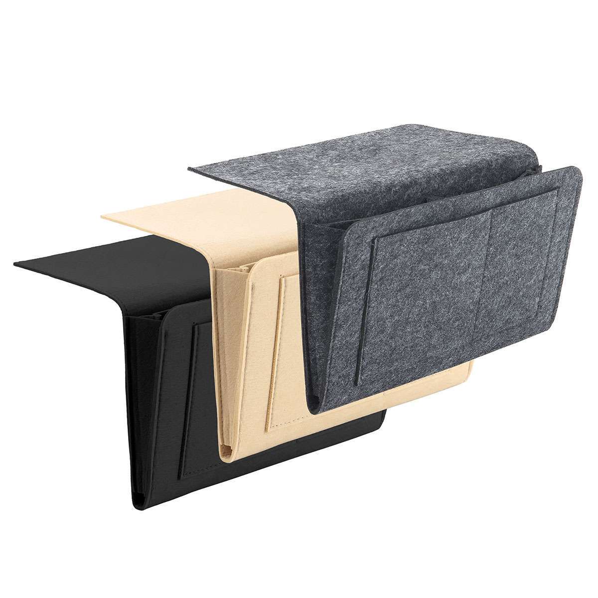 Pockets Bedside Caddy Felt Bed Storage Organizer Hanging Bag Table Holder Pouch