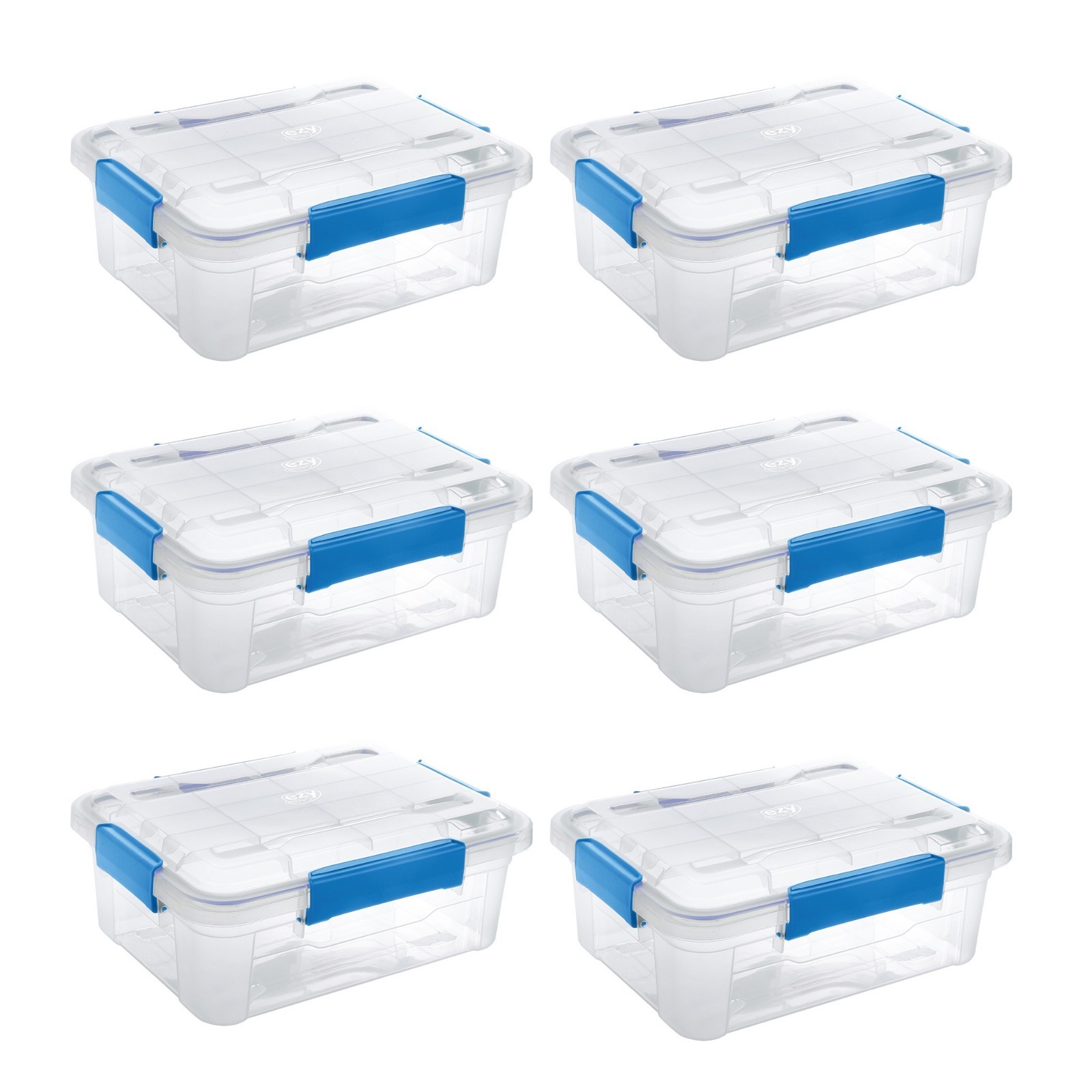 6 PACK – EZY STORAGE WATERPROOF 3Gal/12Qt/11.4L STORAGE BOX IP67