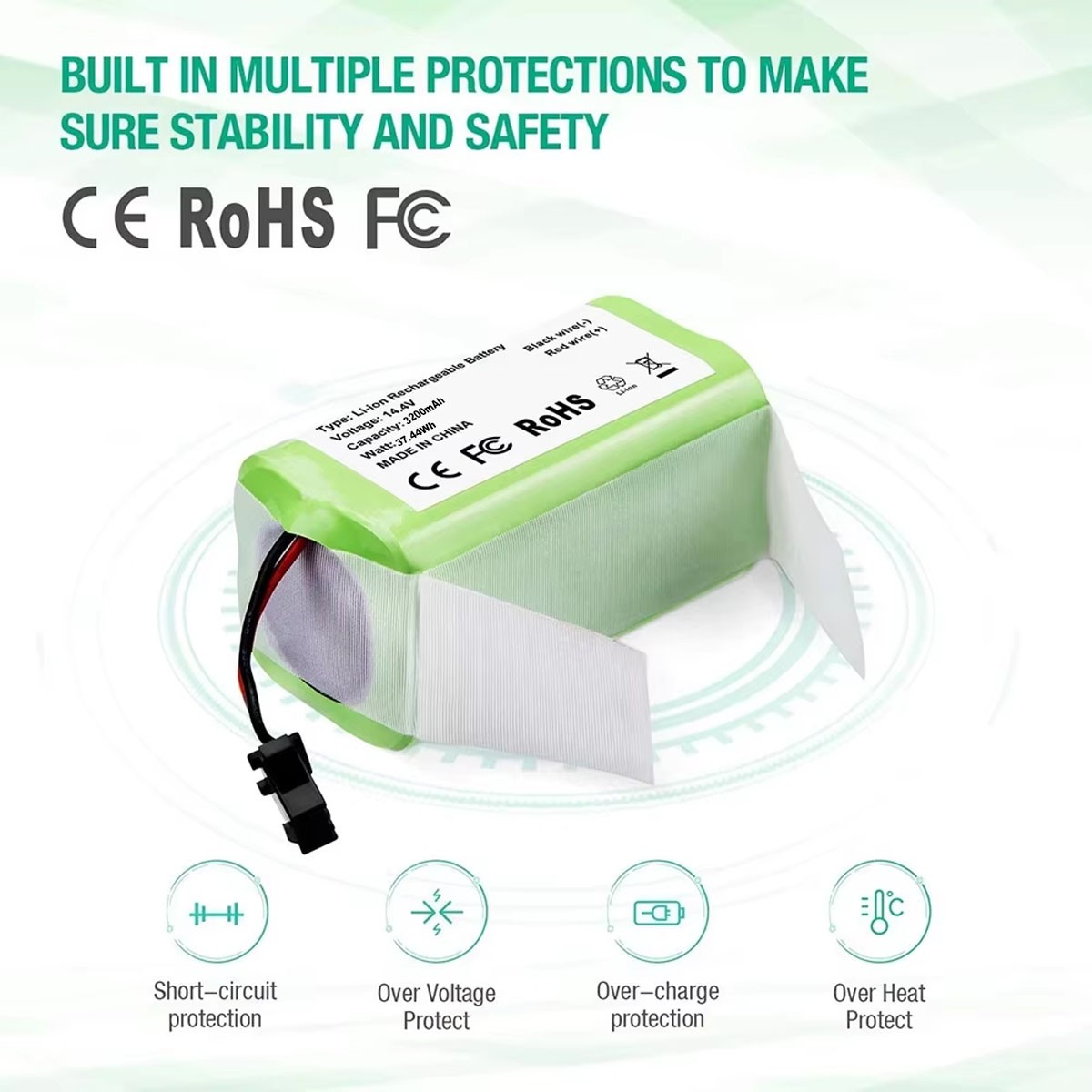 14.4V 2600mAh Replacement Battery Compatible with eufy RoboVac 11 11C 11S Plus