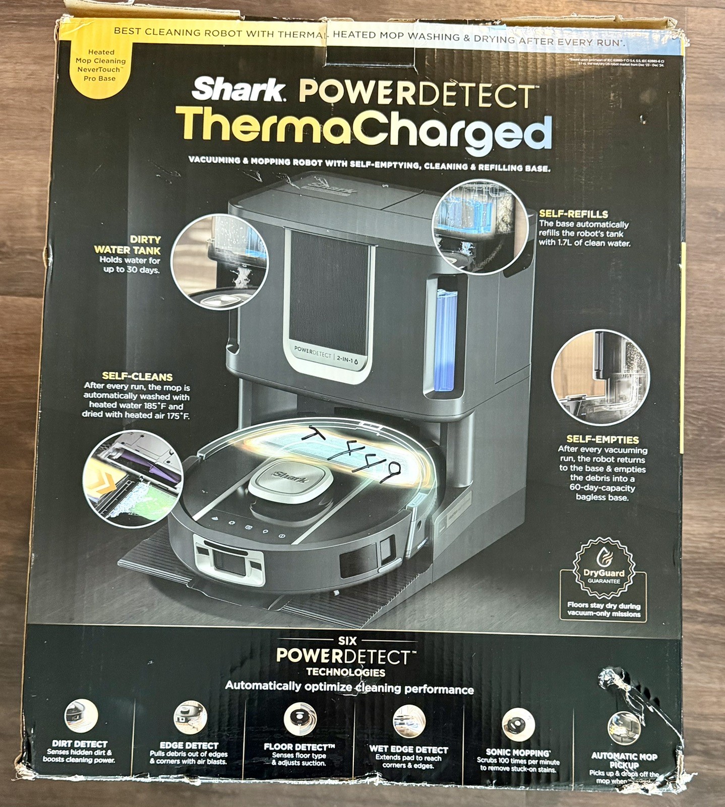 Shark PowerDetect ThermaCharged Robot Vacuum & Mop RV2920XE NeverTouch Pro NEW