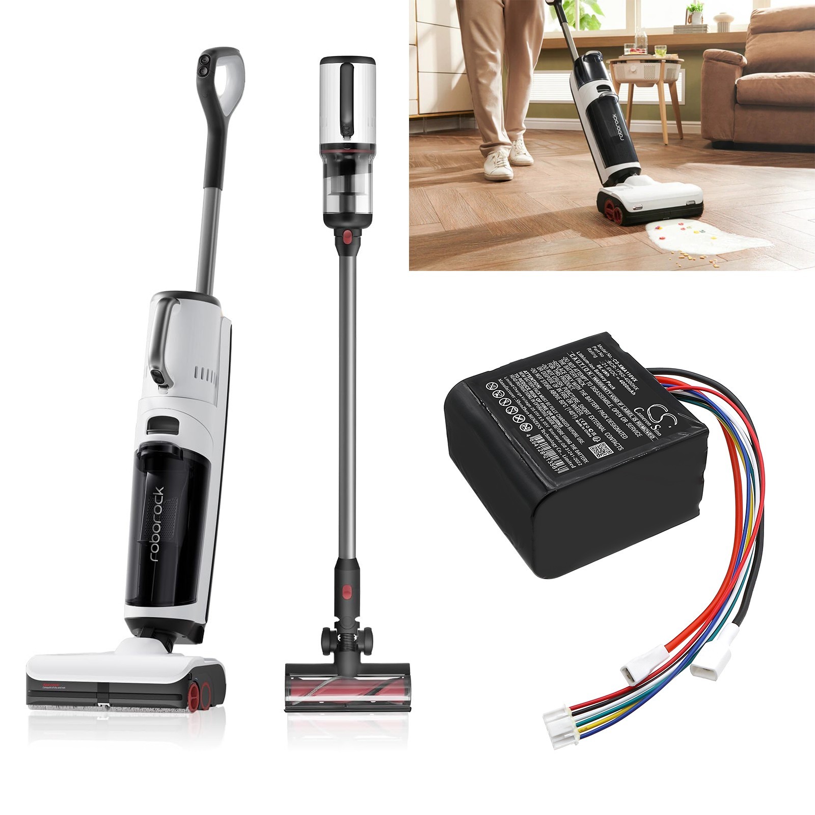 BATTERIE 4000mAh BCR-1P6S-4000HX For Roborock A10 Plus Sweeper Dyad Pro WD2H1A