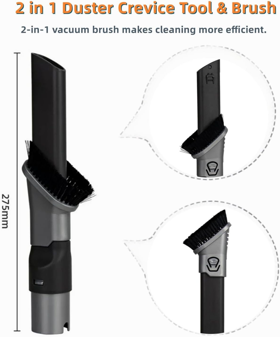 2 in 1 Crevice Duster Tool for Shark NV752 NV600 NV650 NV680 NV340 HV301 HV322 H