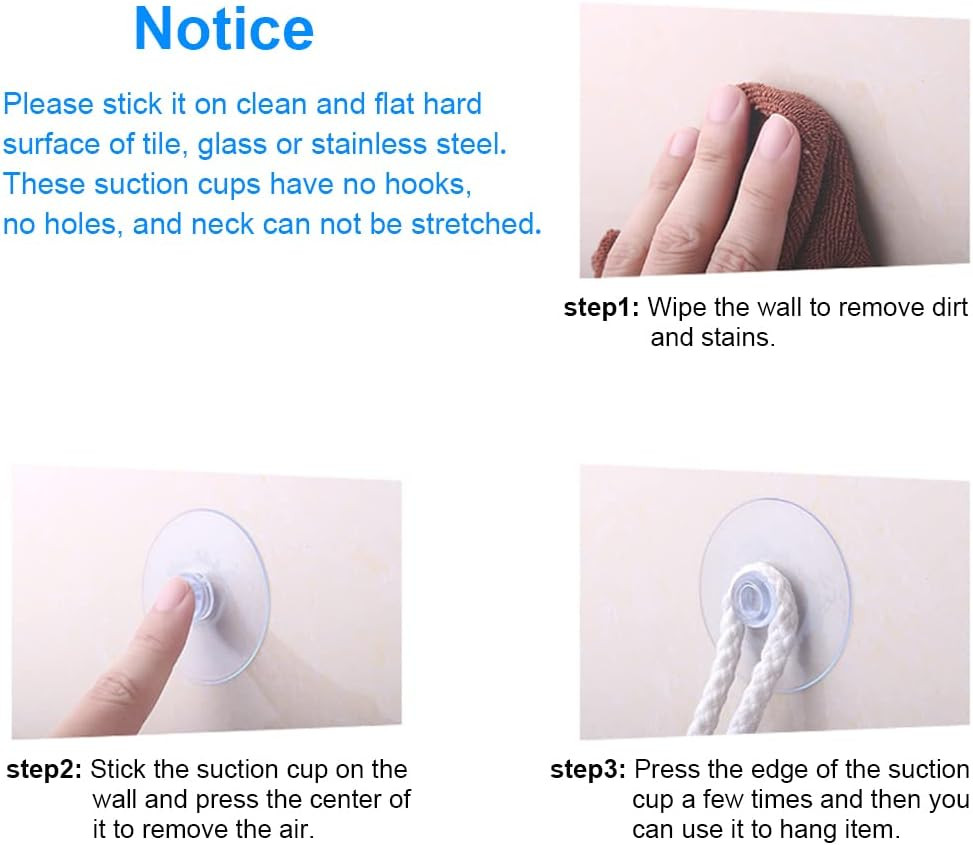 30 Pieces 3 Sizes Clear Suction Cups for Glass without Hooks, Small Rubber Sucti
